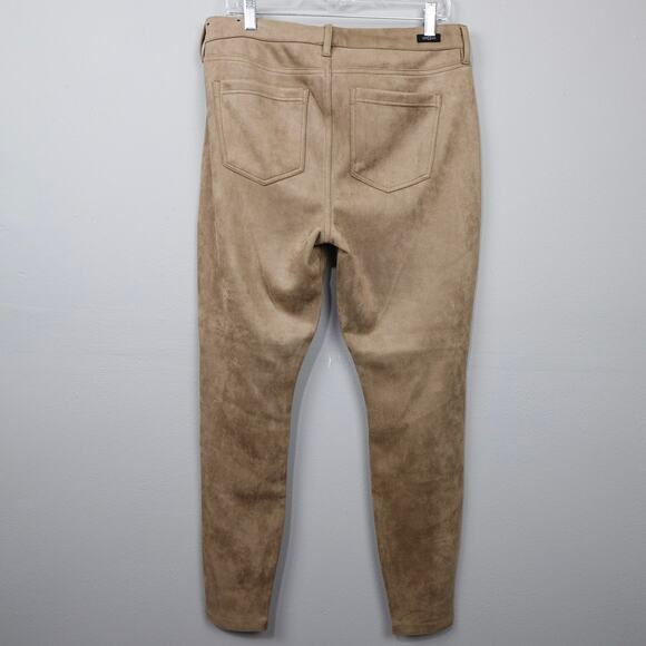 Liverpool Faux Suede Pants Sz 12‎ Moccasin Camel Tan Skinny Leg High Rise - Picture 6 of 14